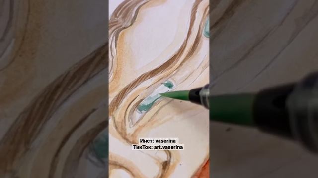 Идея для рисования ✨Автопортрет акварелью ? Туториал по рисованию. Акварельные краски и кисти ? смотреть онлайн
