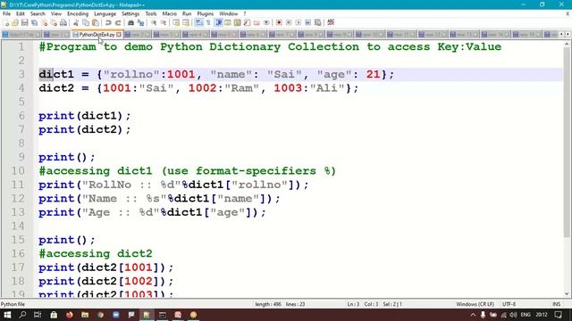 Python Dictionary Collection Accessing Key, Value pairs | Python Dictionary Keys & Values |#117 смотреть онлайн