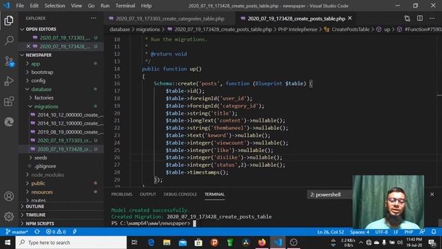 Laravel Vue JS NewsPaper Project Part -11 | Create post table смотреть онлайн