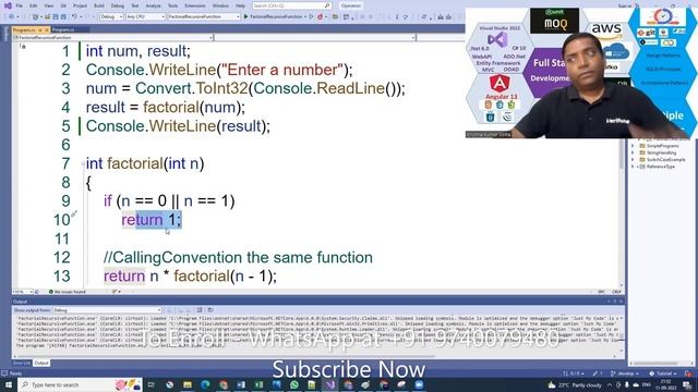 Recursive Function in C# смотреть онлайн