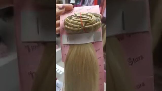 Натуральные волосы на заколках 40 см светлый оттенок блонда цвет №60 смотреть онлайн