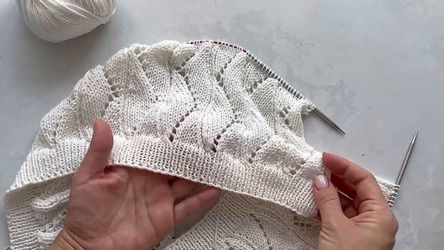 Вяжу кардиган 🤍 1-я Часть мастер-класса (+ схема). Ажурный кардиган спицами из Gazzal baby cotton. смотреть онлайн