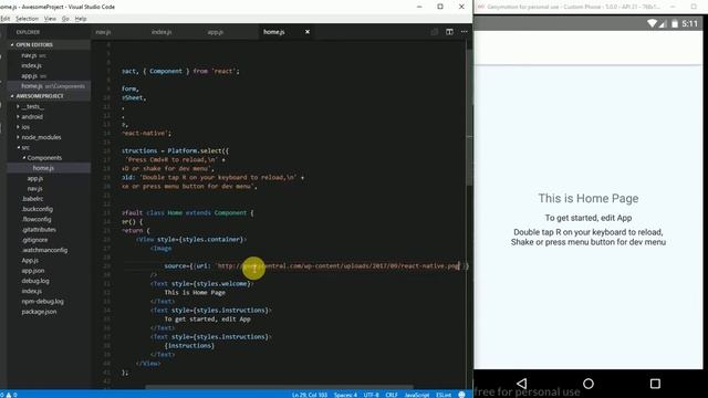React Native for beginners in Hindi/Urdu Part 5 Image Render on DOM смотреть онлайн