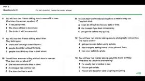 B1 Preliminary (PET) Listening Test 8 with answers (new format)