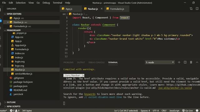 Criando componentes em React JS (tela de login) смотреть онлайн