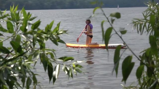 Пироговское водохранилище SUP доска SUP борд SUP Board Девушка с веслом SUP Tabla De SUP Ziminvideo