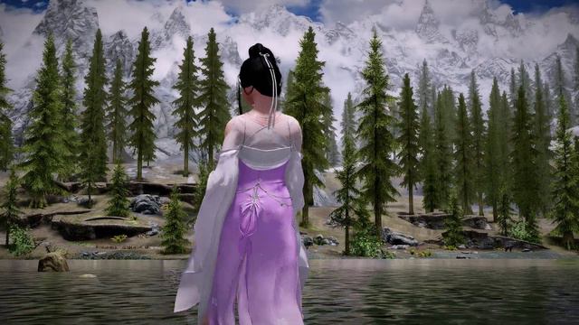 skyrim SE dance 桃花旗袍