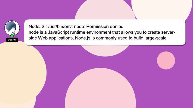 NodeJS : /usr/bin/env: Node: Permission Denied