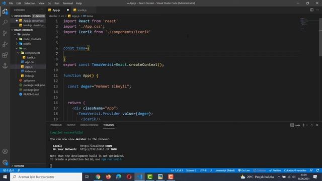React Context ile Veri Aktarımı - Site Koyu Mod Açık Mod Uygulaması Yapımı! смотреть онлайн
