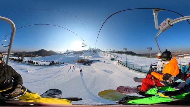 360 View from the Nanshan snow park ski lift. смотреть онлайн