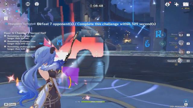 Genshin Impact 2.2 New Abyss Floor 12 Ganyu & Mona Freeze All Chambers 9★ смотреть онлайн