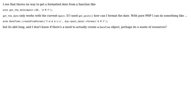 Wordpress: Whats the way to format a date after using get_posts() смотреть онлайн