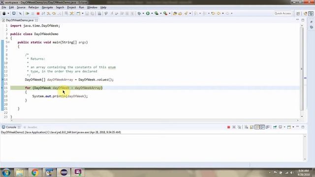 How to use values() method of DayOfWeek Enum? | Java 8 Date and Time | Java Date and Time смотреть онлайн