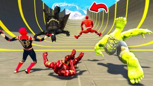 СПУСК БЕЗ ТОРМОЗОВ ЗА СУПЕРГЕРОЕВ ПО ОГРОМНОМУ ТРАМПЛИНУ в ГТА 5 МОДЫ! ОБЗОР МОДА в GTA 5 ВИДЕО