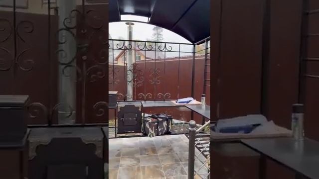 Беседка с мангалом и печью