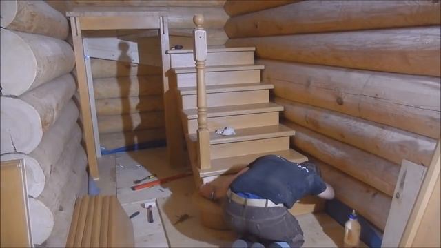 Изготовление лестницы в дом из сруба /ступенька48 смотреть онлайн