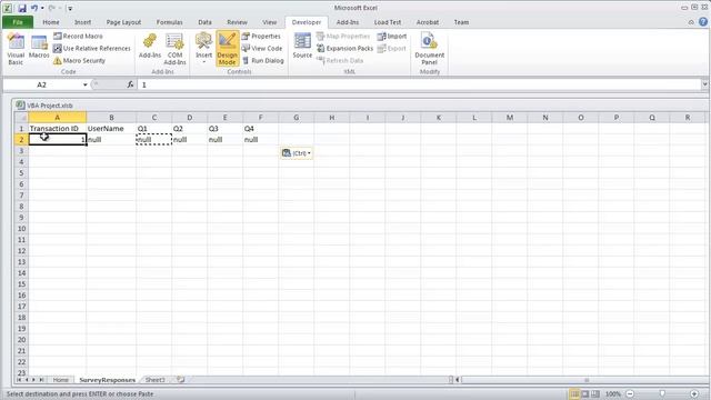 Survey in Microsoft Excel 2010 - Saves Answers to other Worksheet смотреть онлайн