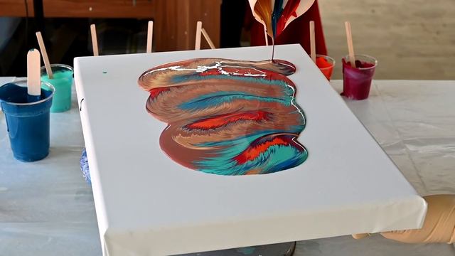(919) NATIVE ~ Acrylic pour painting using 3 Chamber Split cup ~ Abstract painting ~ Fluid art смотреть онлайн