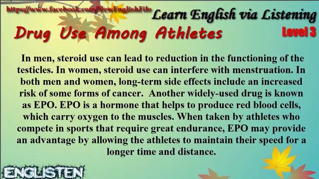 Drug Use Among Athletes Learn English via Listening Level 3 Unit 32 смотреть онлайн