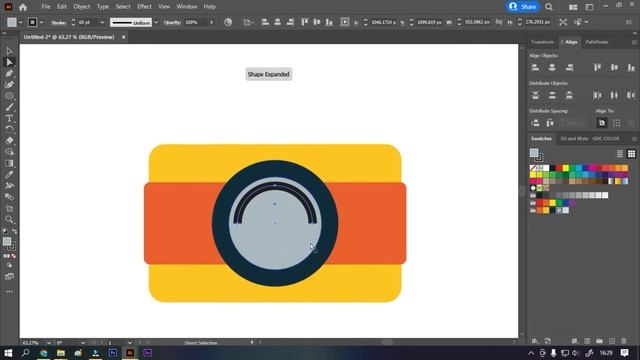 How to draw a CAMERA ICON in Adobe ILLUSTRATOR смотреть онлайн