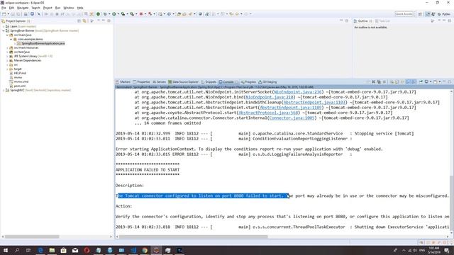 How to kill 8080 port when your Spring Boot failed to start in windows смотреть онлайн