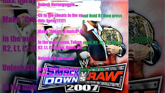 password-cheat WWE SmackDown vs. Raw 2007 ps2 смотреть онлайн