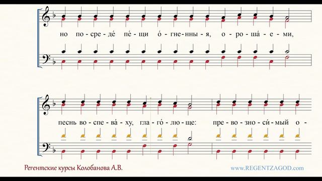 Глас 8, песнь 7, ирмос: "Отроцы Богочестивии" смотреть онлайн