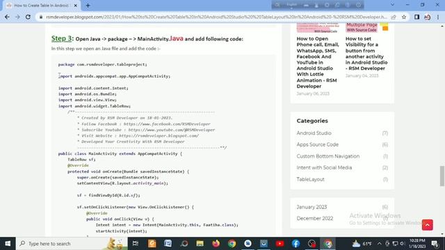 How to Create Table In Android Studio ।। TableLayout In Android।। @RSMDeveloper смотреть онлайн