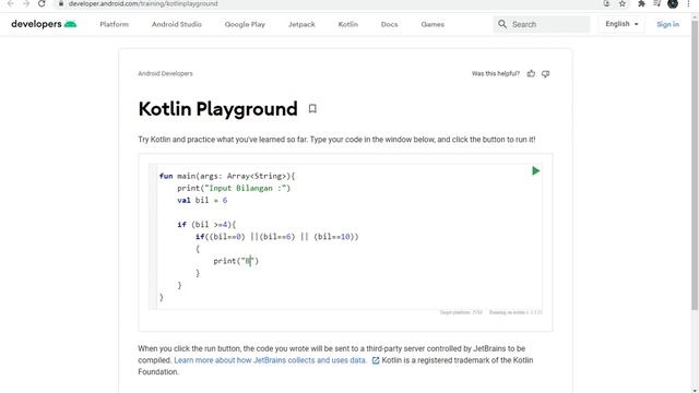 Tugas Kotlin Playground - Mohammad Alviansyah 201910225058 смотреть онлайн