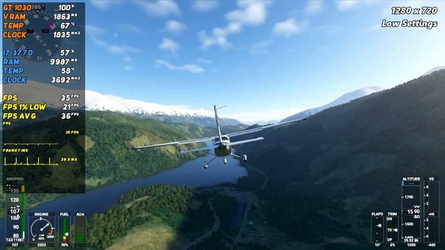 Microsoft Flight Simulator Test on GT 1030 смотреть онлайн