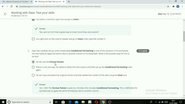 Coursera | Excel Skills for Business: Essentials All Quizzes Answers and Solutions смотреть онлайн