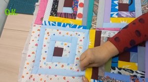 самый простой способ соединения лоскутных блоков в одеяло.