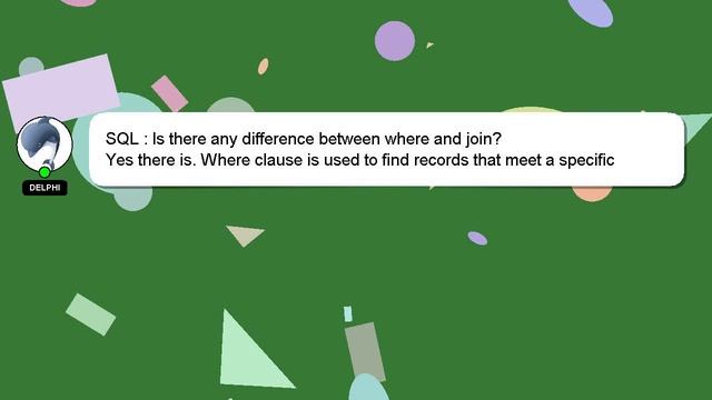 SQL : Is there any difference between where and join? смотреть онлайн