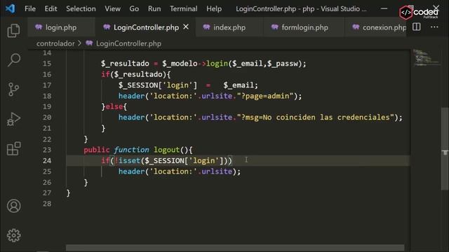 Cómo cerrar sesión en una página web MVC PHP - Logout смотреть онлайн