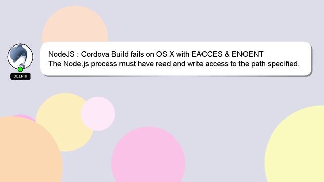 NodeJS : Cordova Build fails on OS X with EACCES & ENOENT смотреть онлайн