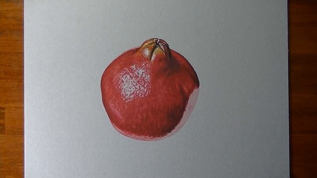 Drawing 3D pomegranate - How to draw 3D Art смотреть онлайн