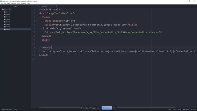 Clase en vivo: Instalación de Materializecss смотреть онлайн