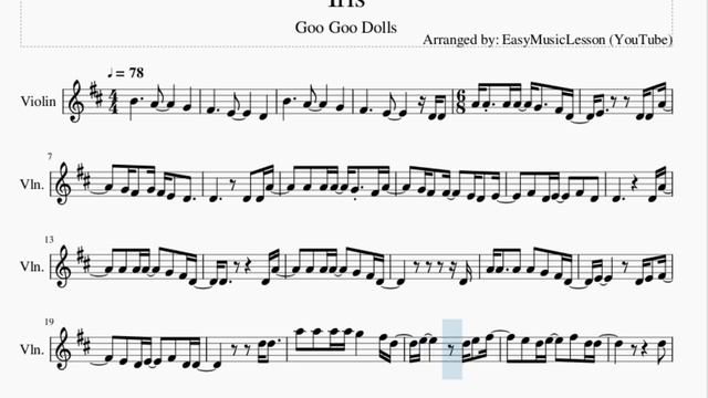 Violin Sheet Music: How to play Iris by Goo Goo Dolls смотреть онлайн