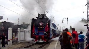 Паровоз П36-0218 с экскурсионным поездом в честь Дня Победы