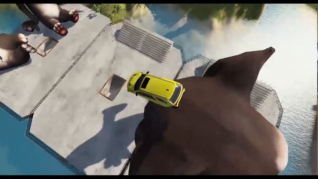 Huge Ramp Tom Trying to Catch Flying Cars - BeamNG Drive Destruction смотреть онлайн