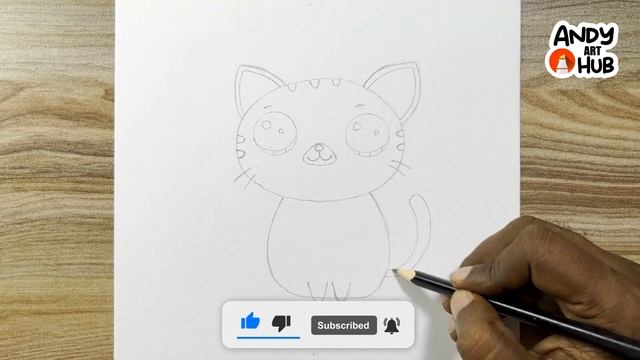 How to draw a Cute kitten | Cute cat drawing | Step by step drawing - Andy Art Hub смотреть онлайн