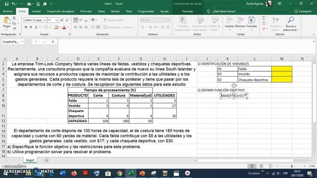 PROGRAMACIÓN LINEAL 3 VARIABLES. MÉTODO SOLVER смотреть онлайн