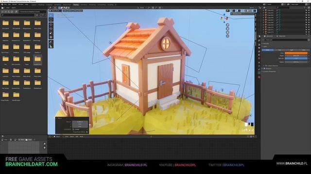 Timelapse | 3d Cube Island - Create Low Poly Game Art In Blender 2.8  #lowpoly #gameart #3dart