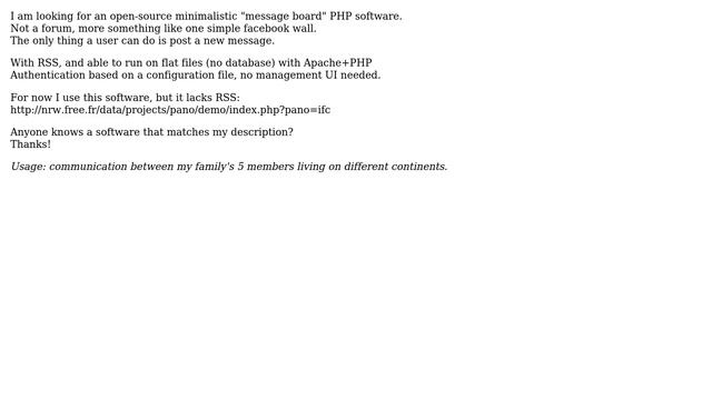 Unix & Linux: Minimalistic flatfile-based "wall" PHP app with authentication and RSS? смотреть онлайн