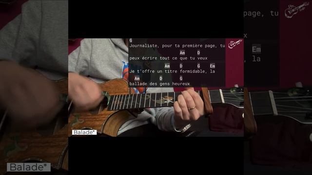La balade des gens heureux - Gérard Lenorman -Tuto73- Ukulele Facile Débutant-Cours Simple 4 accord смотреть онлайн