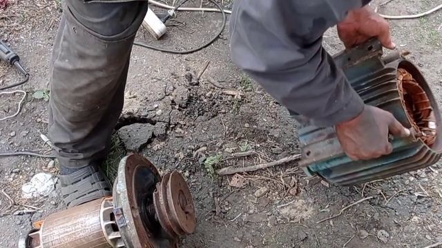 Разбираем электродвигатель на Медь!!! 70кг!!! сколько меди в нём?емае.... смотреть онлайн