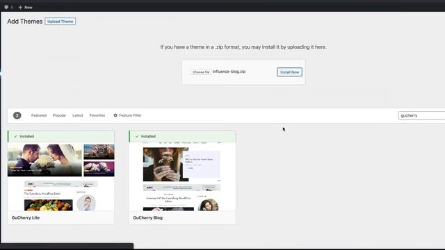 How to upload influence Blog theme to WordPress and Activate it. смотреть онлайн