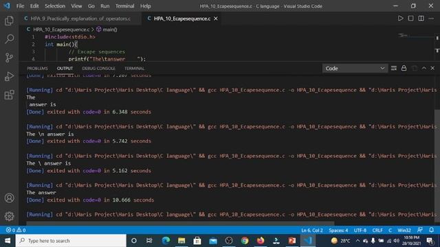 Escape Sequences & Format Specifiers in C Programming Language |Tutorial # 08 | Urdu & Hindi | Free смотреть онлайн