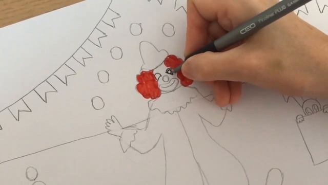 Урок рисования N 18 «Веселый клоун» смотреть онлайн