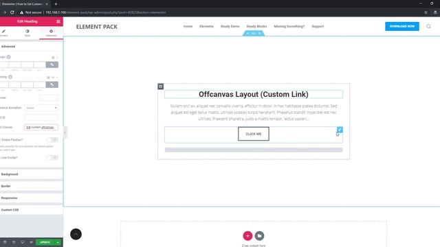 How to Set Custom Link for Offcanvas Widget in Elementor by Element Pack смотреть онлайн